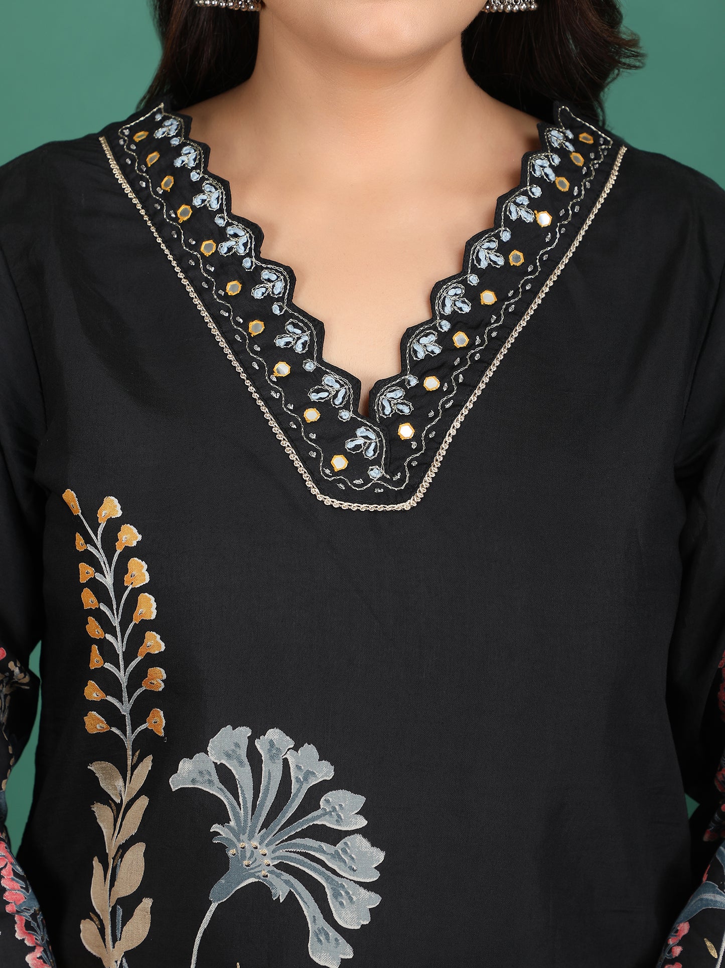 Midnight Bloom Kurta Set
