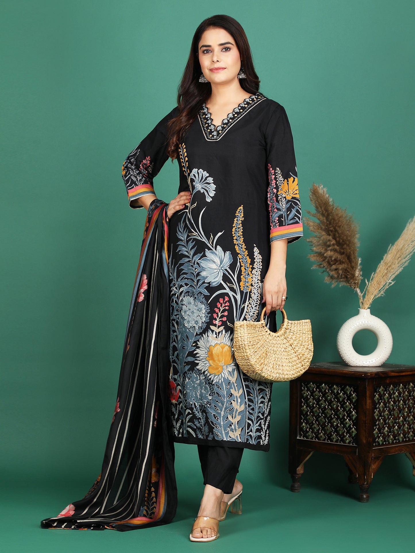 Midnight Bloom Kurta Set