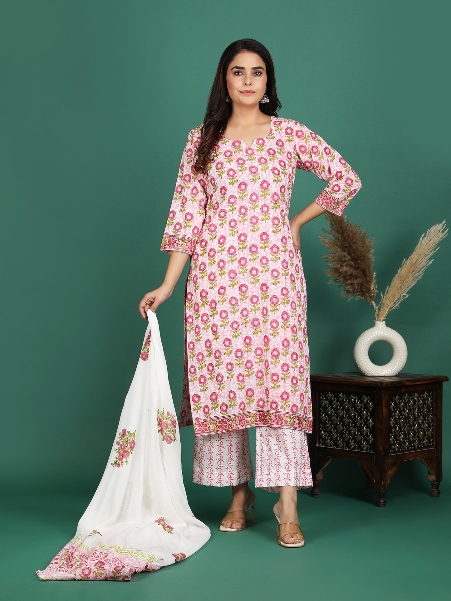 Gulabiya Cotton Kurta Set