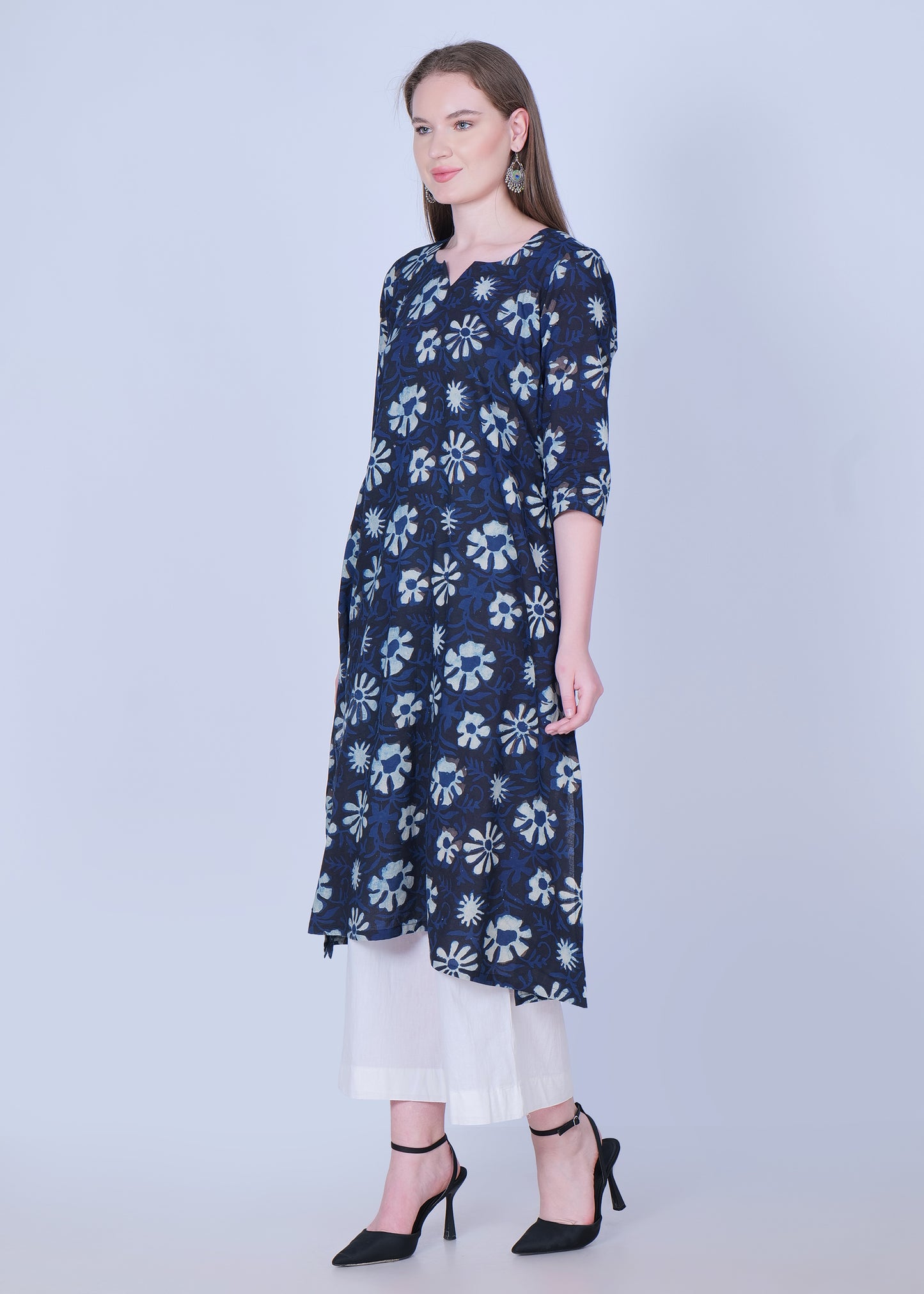 Neel Rangrez Cotton Handblock print Kurta Set