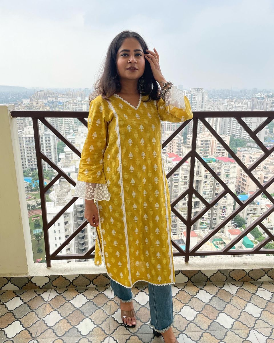 Cambric cotton ||Straight fit kurta