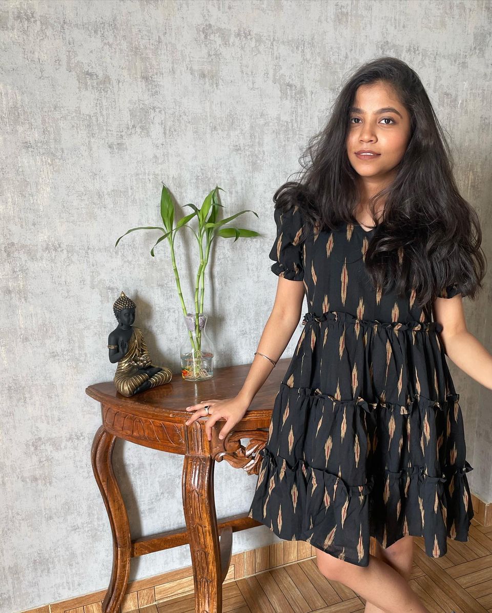 Ikat pure cotton dress