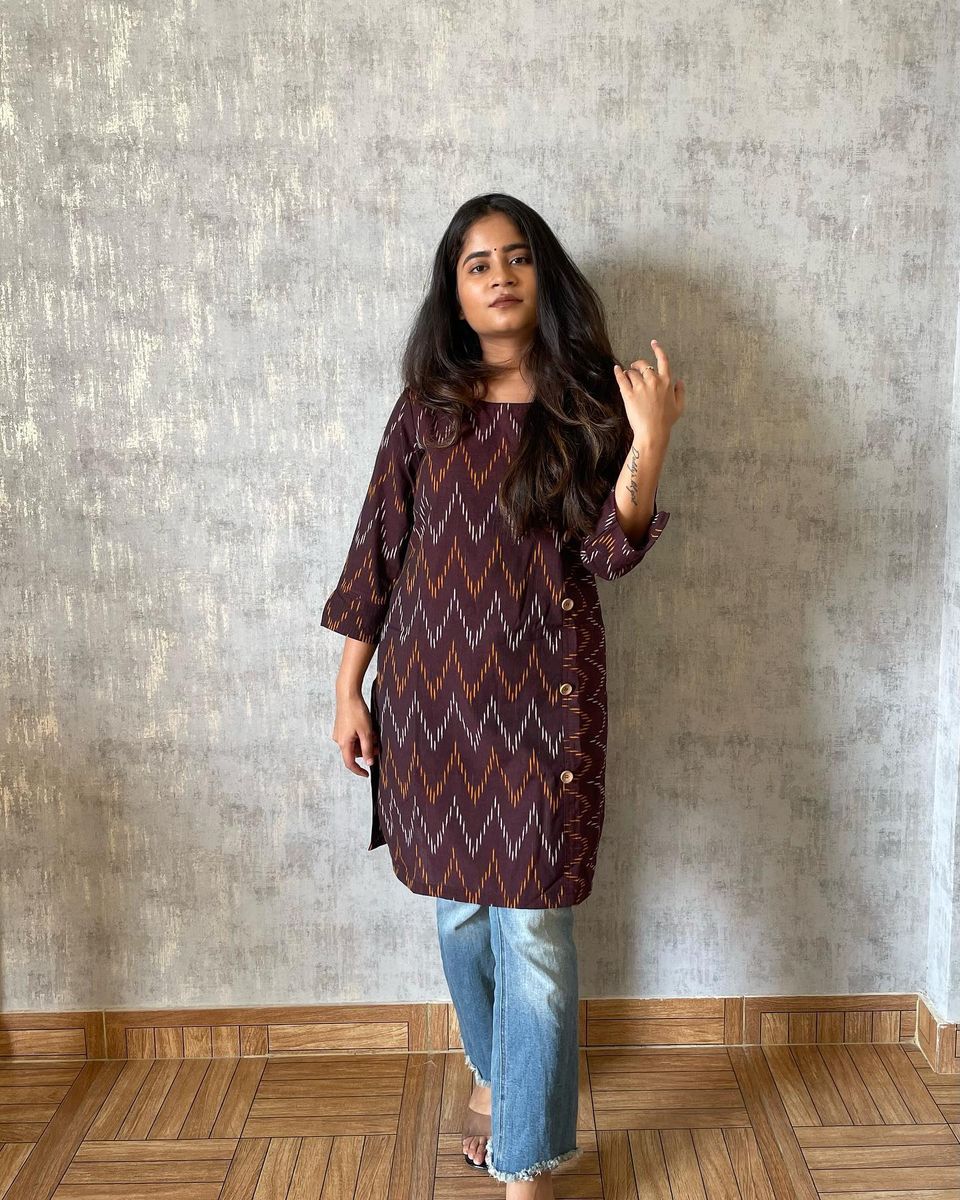 Cotton ikat Kurti