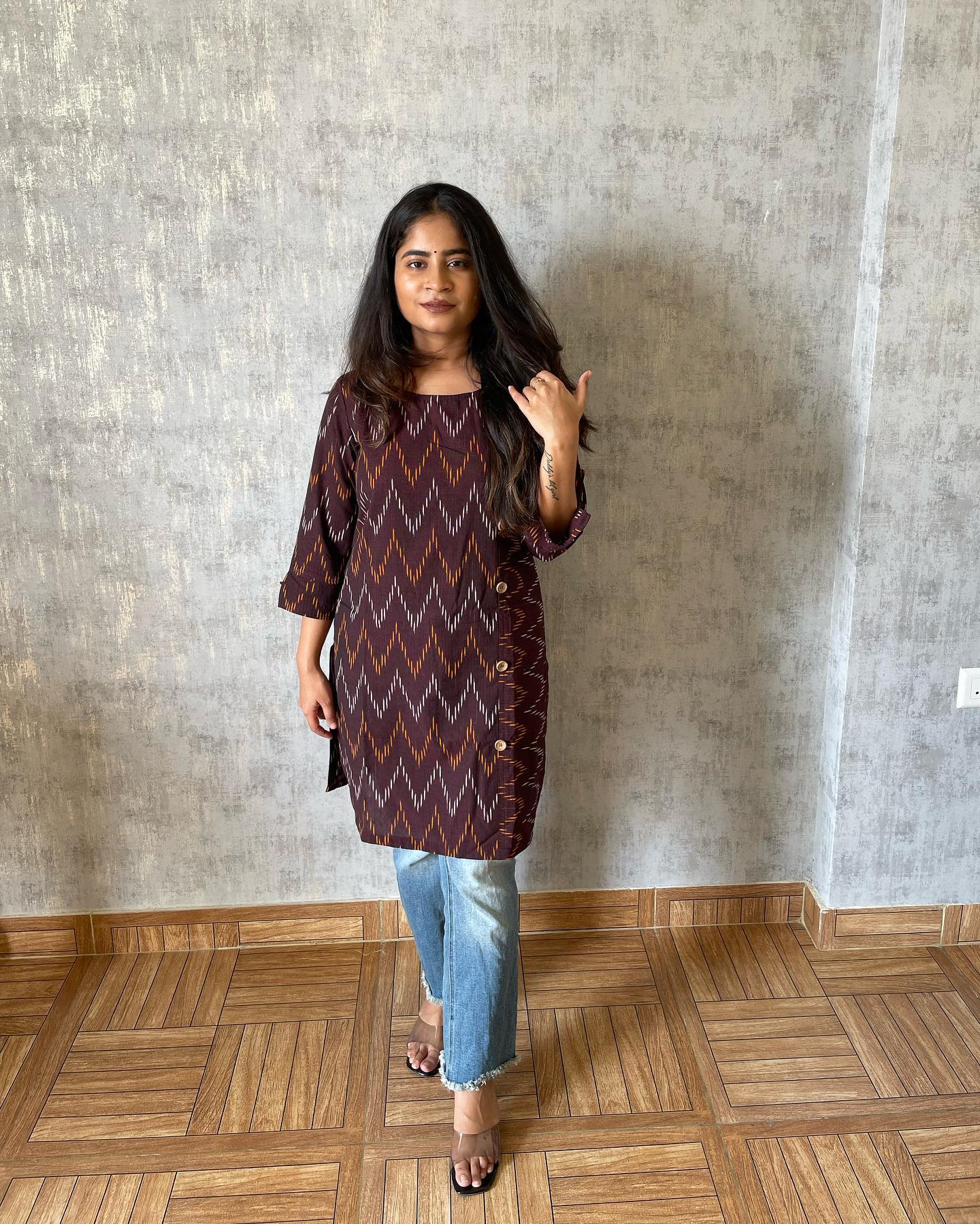 Cotton ikat Kurti