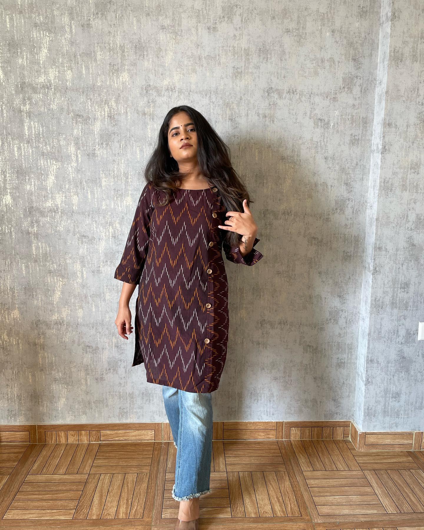 Cotton ikat Kurti