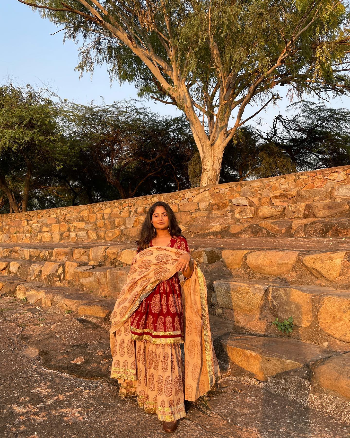 Gamathi Cotton Sharara Set with Dupatta