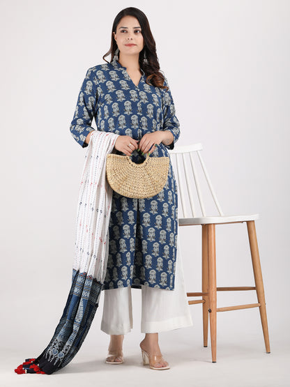 Riwaayat Hand Block Print Cotton Kurta Set