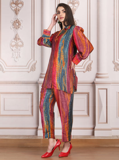 Gaji Silk Multicolor Co-ord set