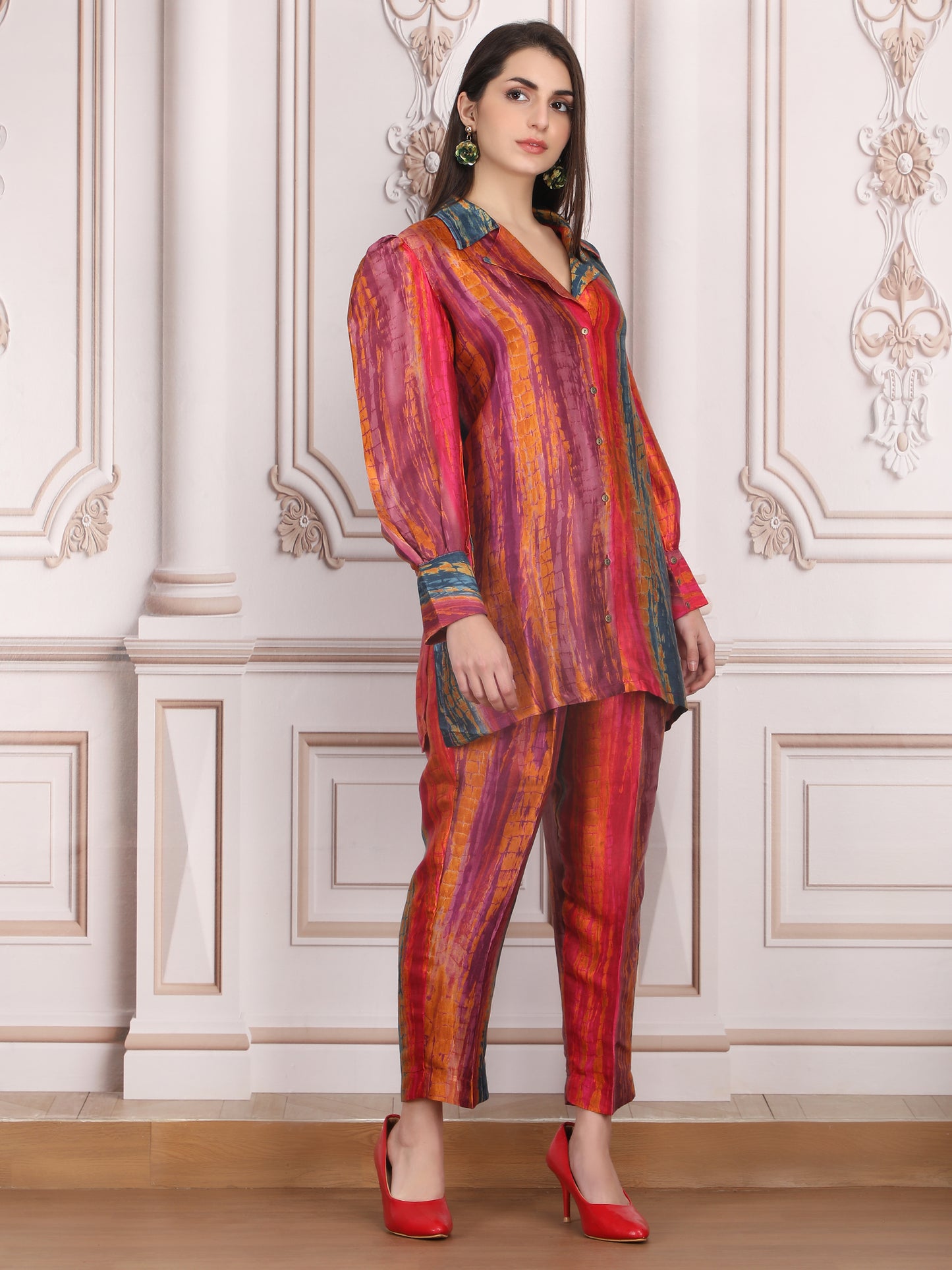 Gaji Silk Multicolor Co-ord set