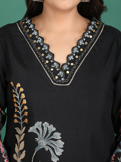Midnight Bloom Kurta Set