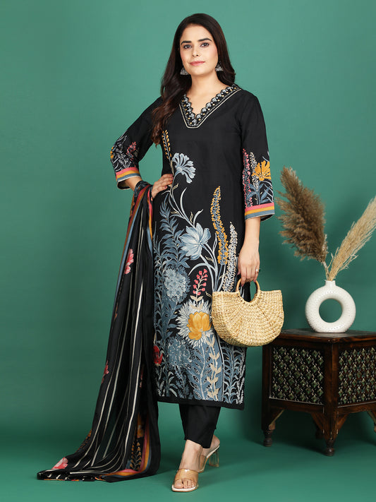 Midnight Bloom Kurta Set