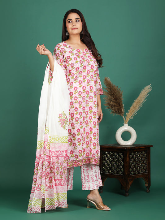 Gulabiya Cotton Kurta Set