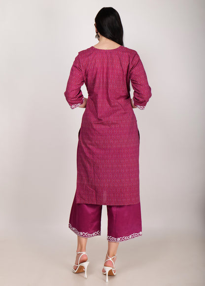 Chikankari Embroidred Cambric Cotton Kurta Set