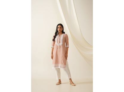 Chanderi Silk Thread Embroidred Kurta Set