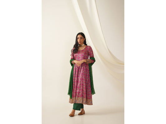 Mulberry Silk Anarkali Set