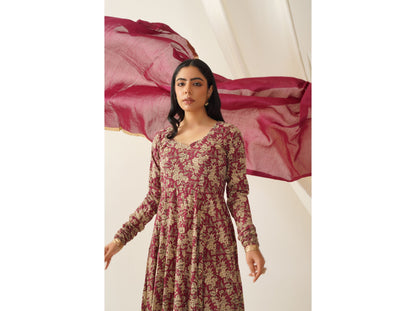 Kalamkari Printed Anarkali Set