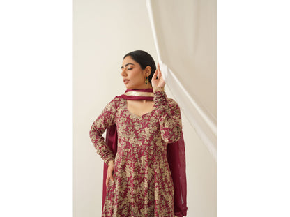 Kalamkari Printed Anarkali Set