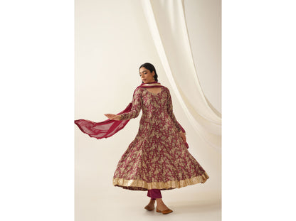 Kalamkari Printed Anarkali Set