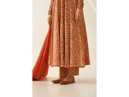 Kalamkari Printed Gota Detailing Anarkali Set