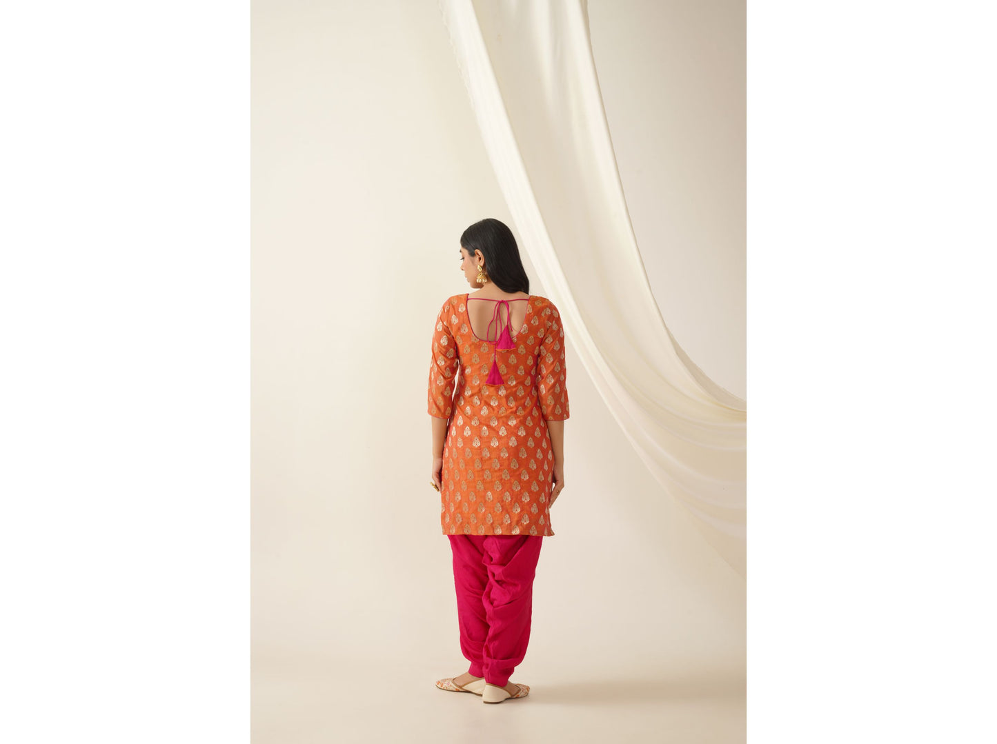 Banarasi Silk Patiala Kurta Set With Dupatta