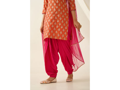 Banarasi Silk Patiala Kurta Set With Dupatta