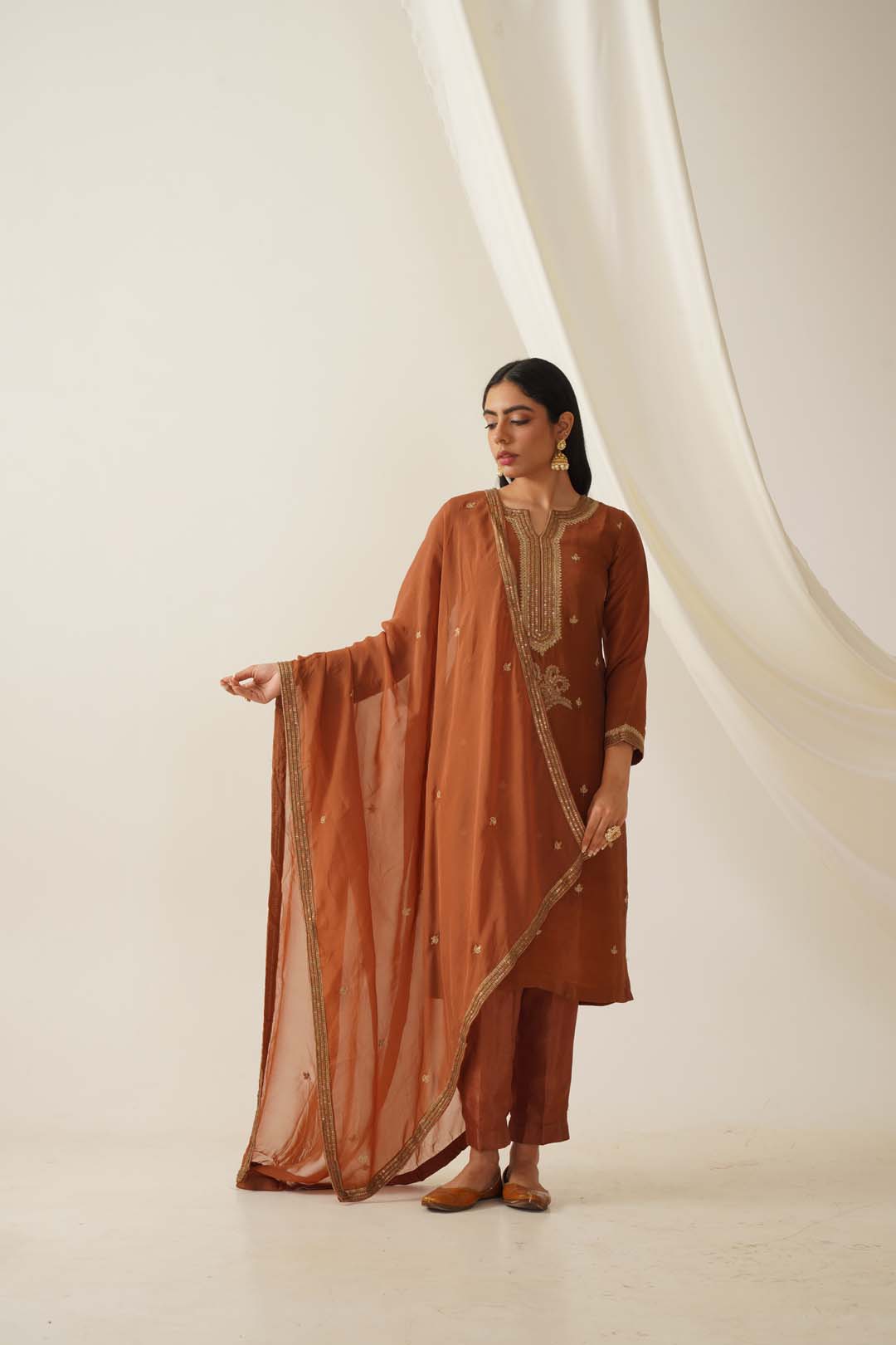 Sitara Uppada Silk Hand Embroidered Kurta Set for Women | Premium Festive & Wedding Ethnic Wear