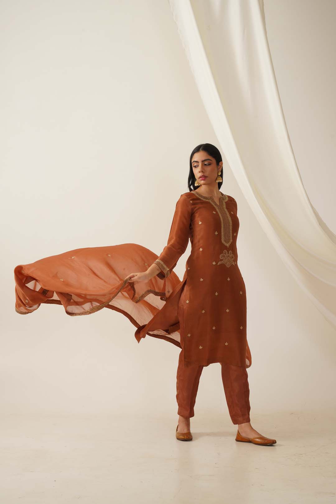 Sitara Uppada Silk Hand Embroidered Kurta Set for Women | Premium Festive & Wedding Ethnic Wear