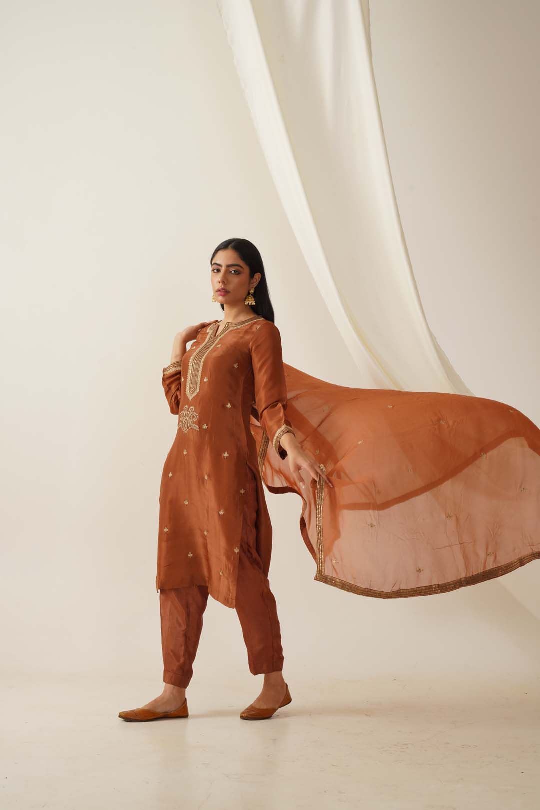 Sitara Uppada Silk Hand Embroidered Kurta Set for Women | Premium Festive & Wedding Ethnic Wear