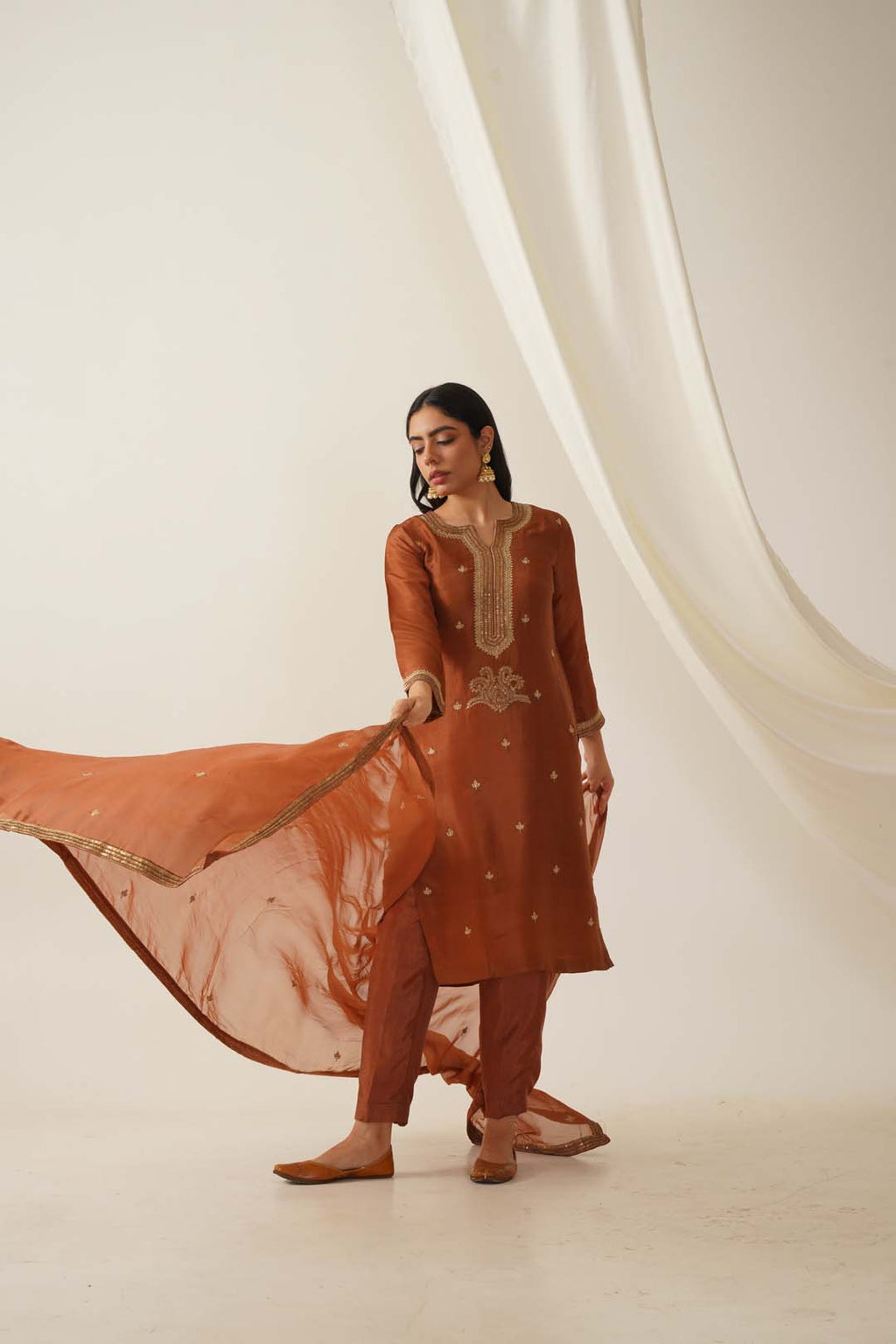 Sitara Uppada Silk Hand Embroidered Kurta Set for Women | Premium Festive & Wedding Ethnic Wear
