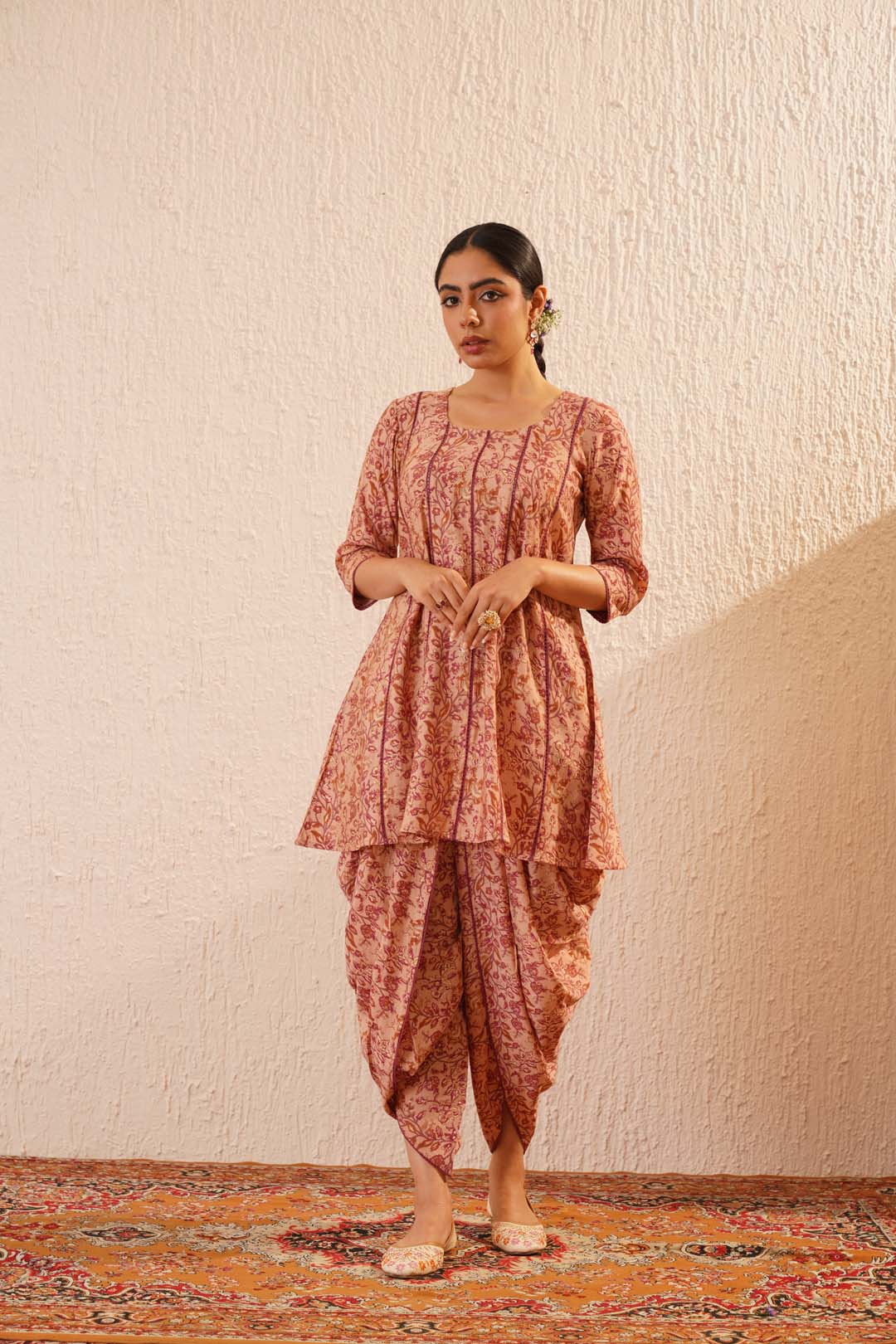 Floral Print Kalidaar Modal Co-ord Set