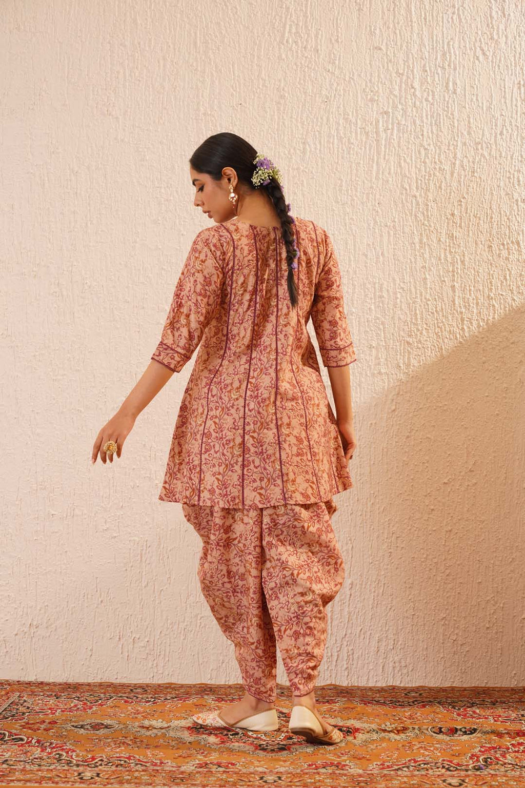 Noor Gul Floral Lace Dhoti Set for Women – Ethnic Kurta with Dhoti Pants