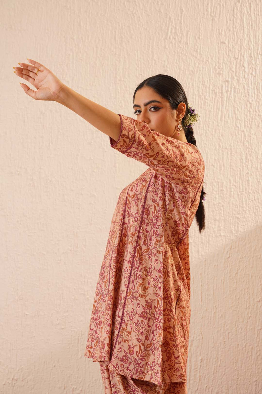 Noor Gul Floral Lace Dhoti Set for Women – Ethnic Kurta with Dhoti Pants