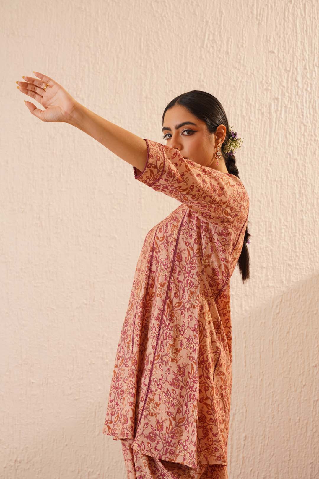 Noor Gul Floral Lace Dhoti Set for Women – Ethnic Kurta with Dhoti Pants