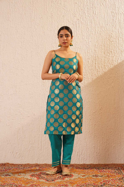 Green Banarasi Co-ord set