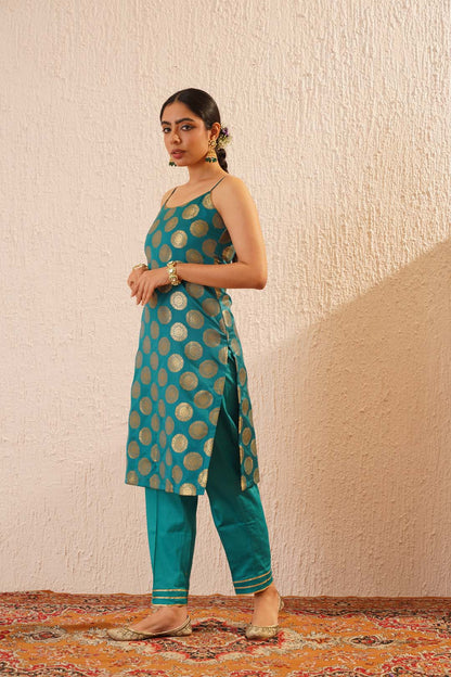 Green Banarasi Co-ord set