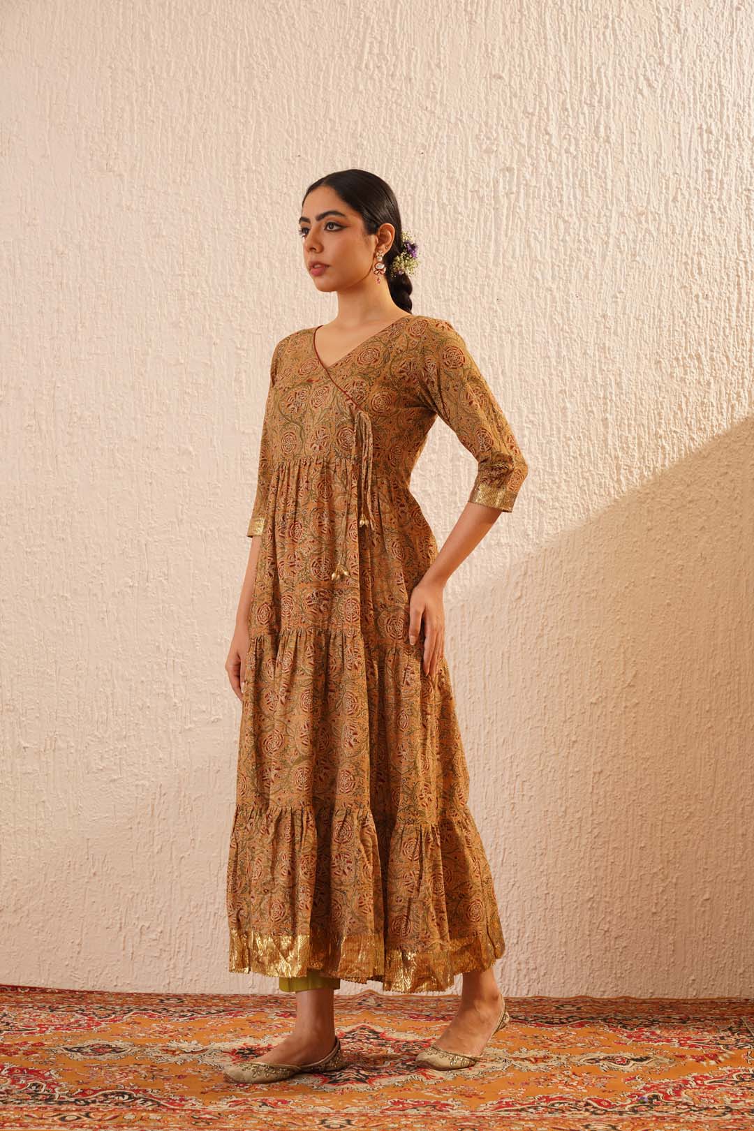 Kalamkari Block Printed Anarkali Set