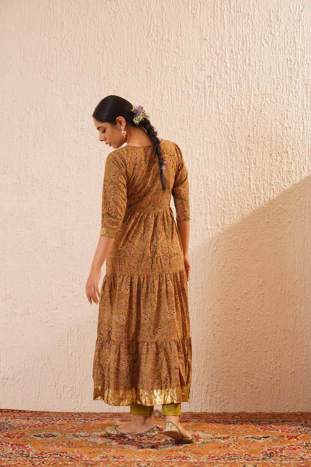 Kalamkari Block Printed Anarkali Set