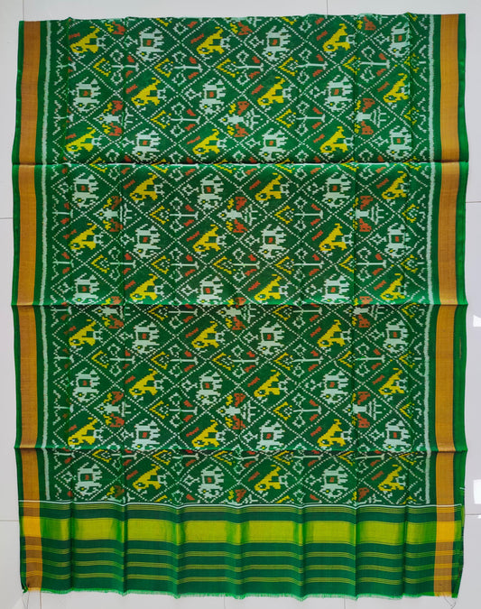 Green Single Ikkat Patola Dupatta