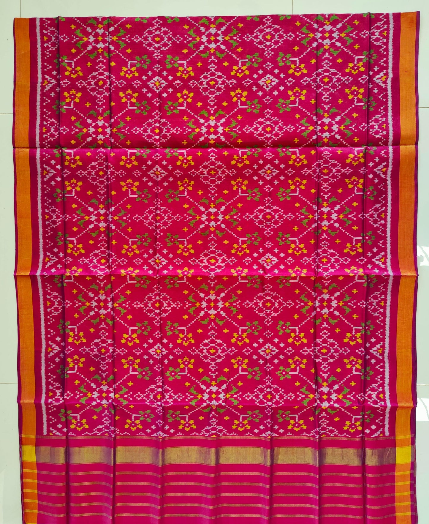 Pink Single Ikkat Patola Dupatta