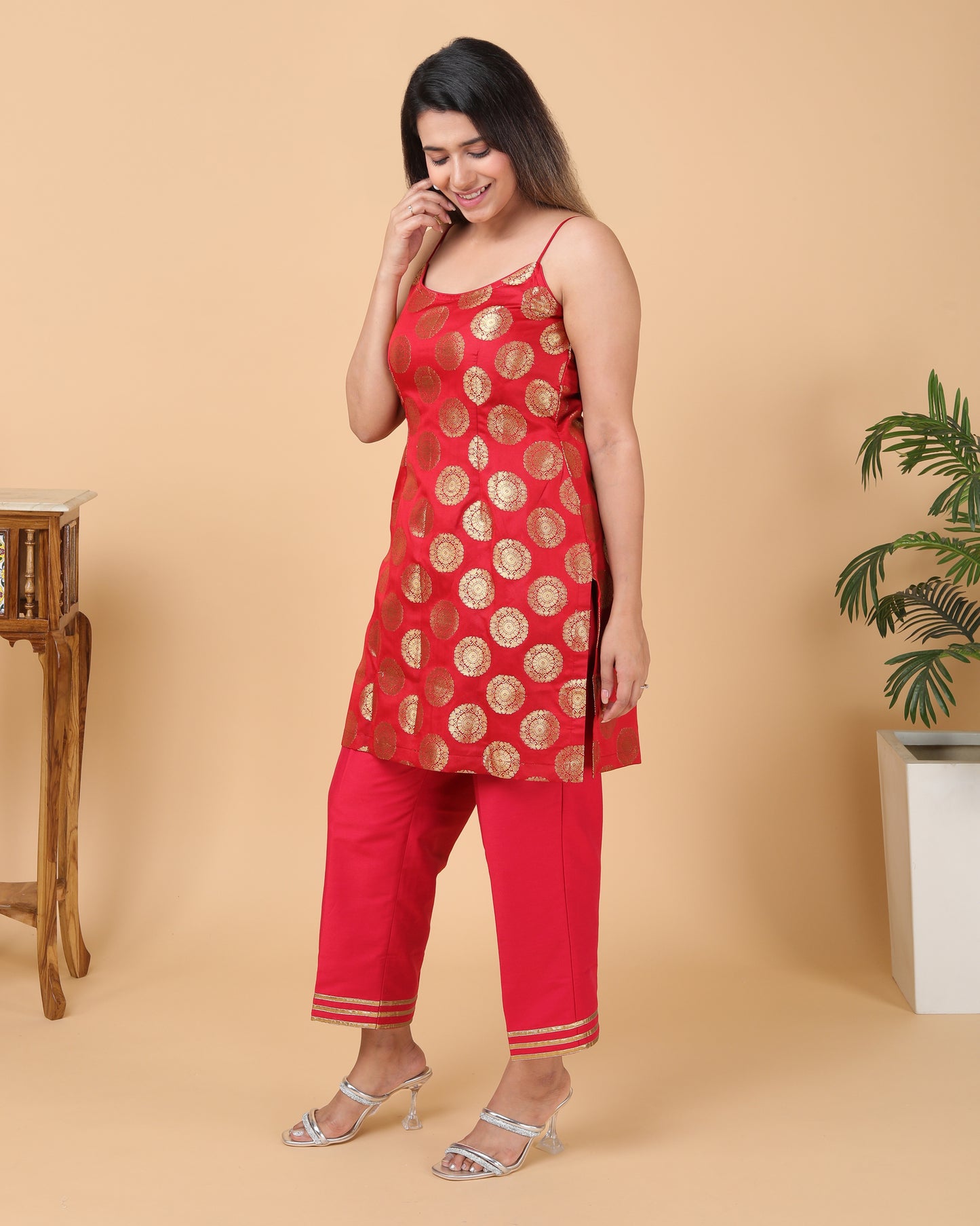 Red Banarasi Co-ord set