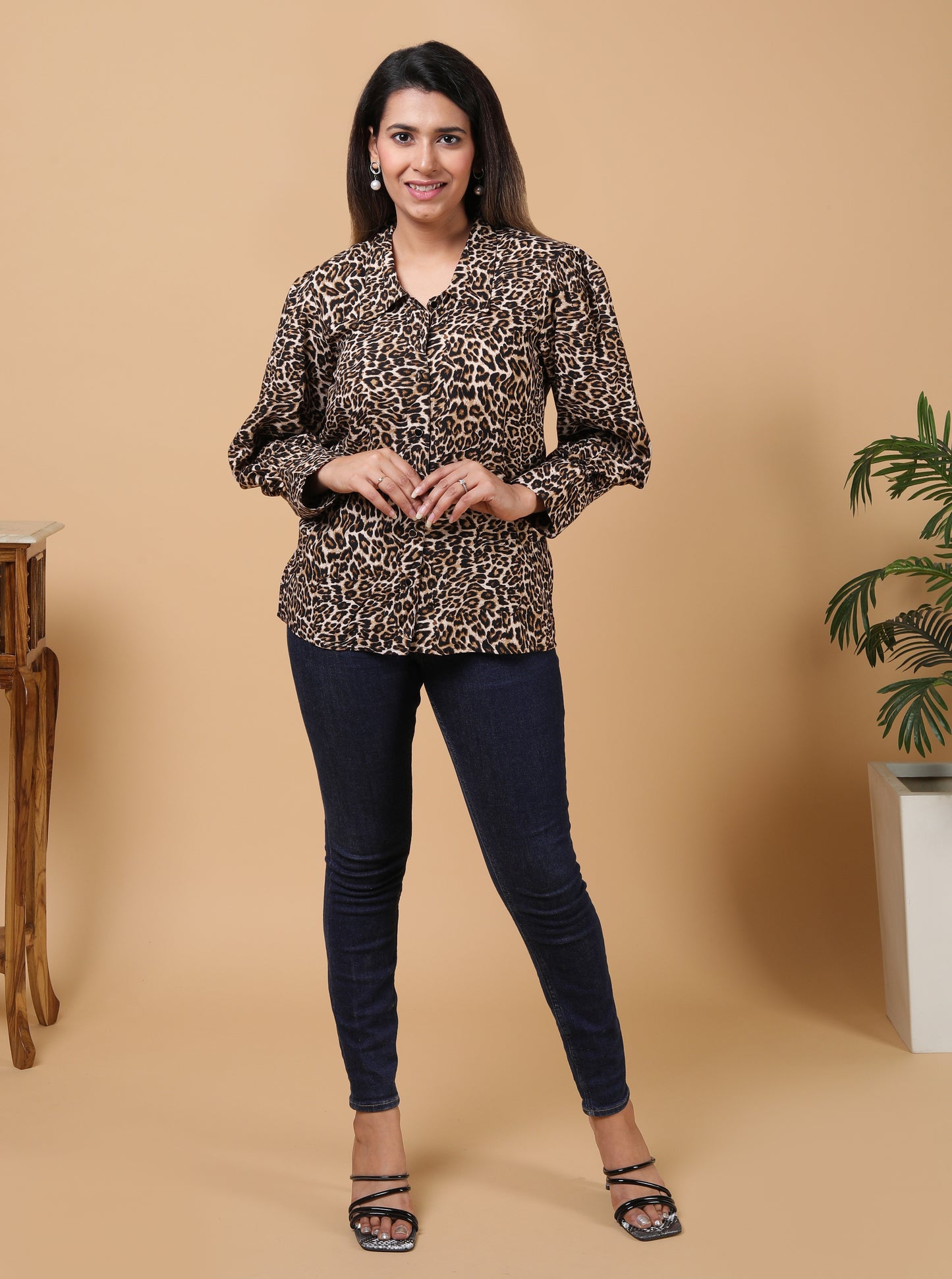 Leopard Print Rayon Shirt