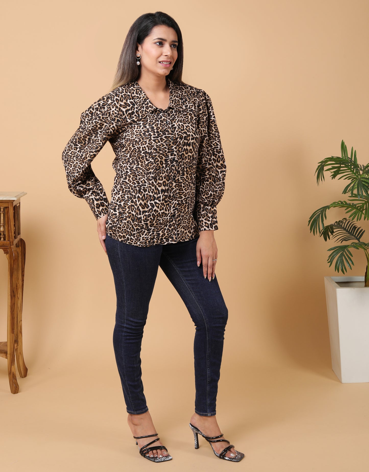 Leopard Print Rayon Shirt