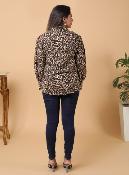 Leopard Print Rayon Shirt