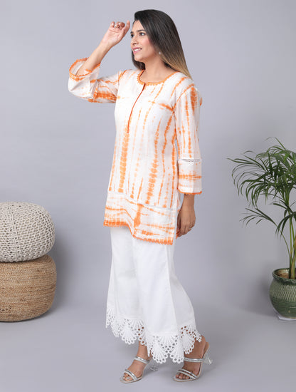 Shibori print Cotton mulmul Loose fit Kurti