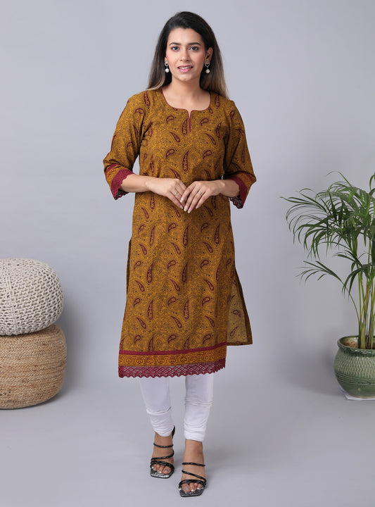 Bagh Block print natural dyed Kurta