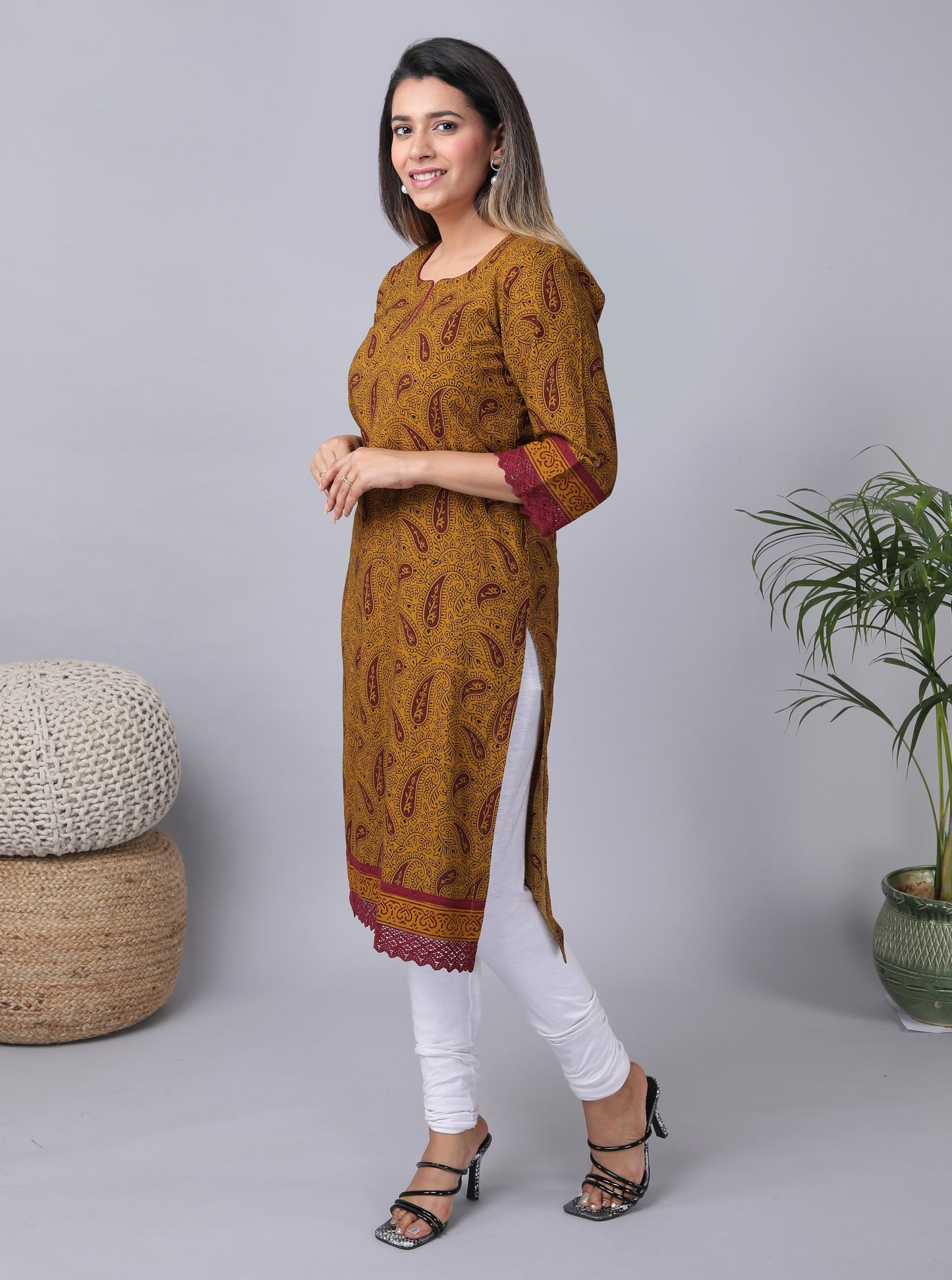 Bagh Block print natural dyed Kurta