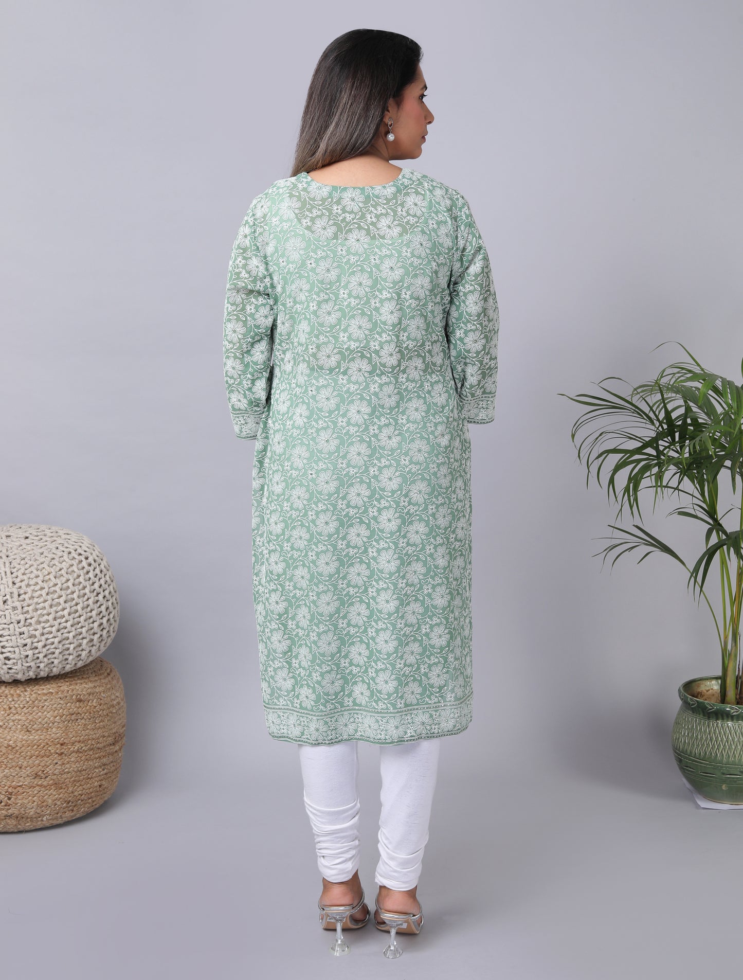 Georgette Rubber Print Kurta