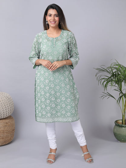 Georgette Rubber Print Kurta