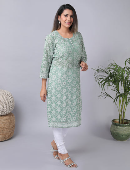 Georgette Rubber Print Kurta