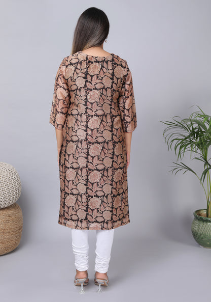 Kalamkari Chanderi Silk Kurta